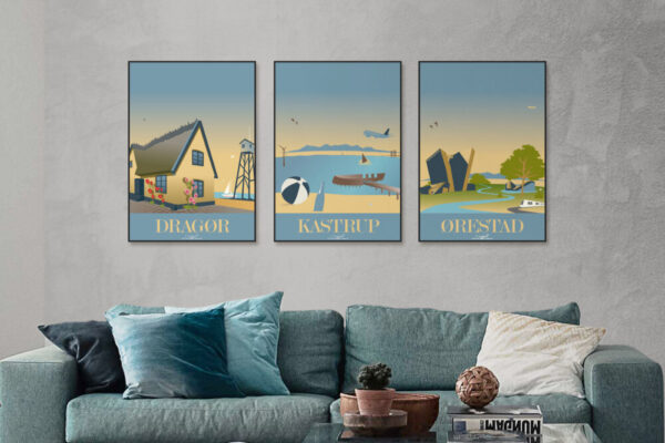 Dragør plakat gammel by & lodstårn