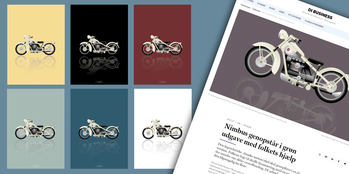 Nimus Motorcykles relancerer Nimbus i EL udgave. Vi fik æren af at ligge design til offentliggørelsen og markedsføringsmaterialet